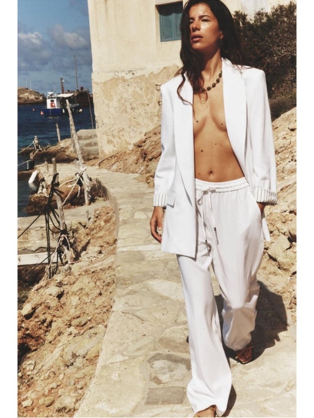 ZARA White Linen Blazer NWT